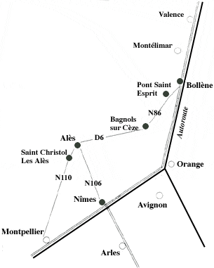 plan2 - Farm campsite Gard | Occitanie | South of France | Route